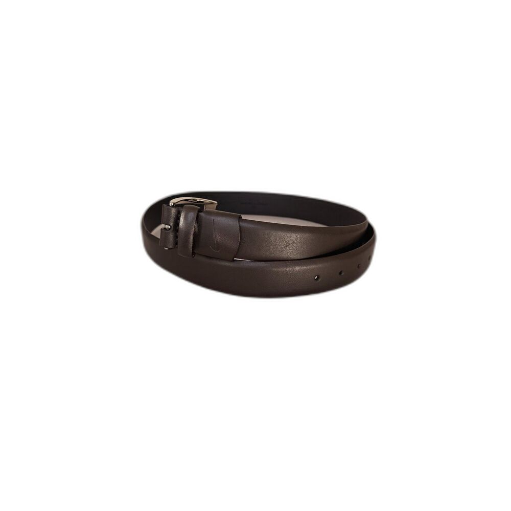 NWT Nike Golf Brown Dress Belt 38 Silver Swoosh Buckle Mens Country Club Preppy